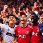 Players celebrating their selections at the MLS SuperDraft.