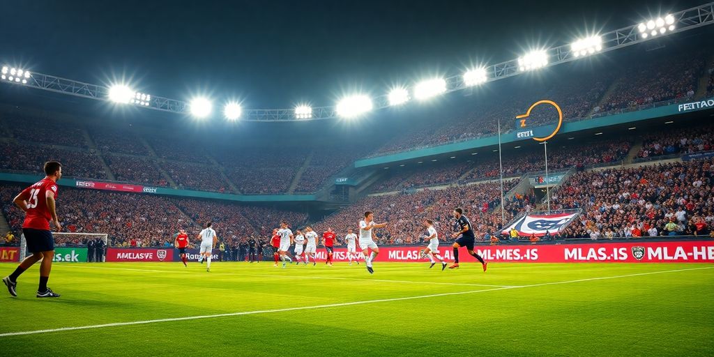 Soccer players in action during an MLS match.