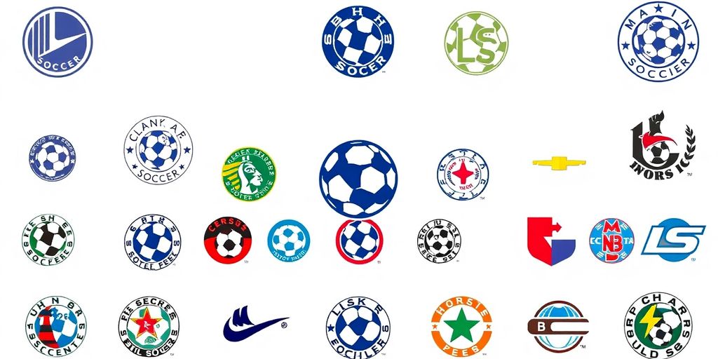 Collage of Major League Soccer logos through the years.