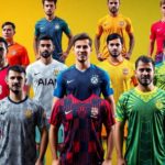 Colorful soccer jerseys for 2024 displayed on athletes.