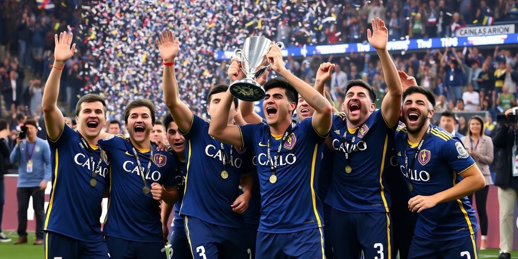 LA Galaxy players celebrate victory over Seattle Sounders.