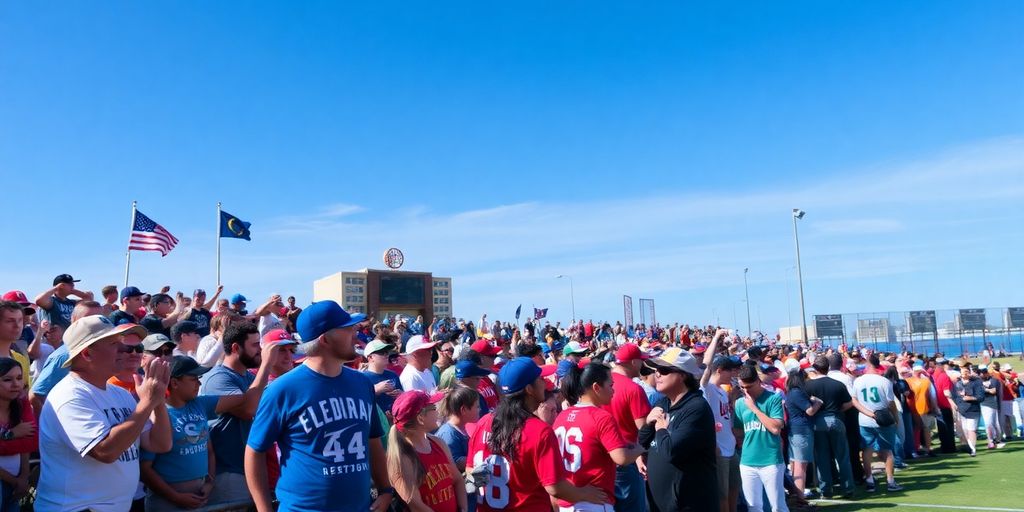 Community sports event in San Diego with cheering fans.