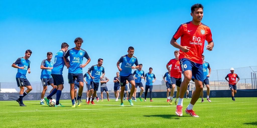 San Diego FC players training on the field.