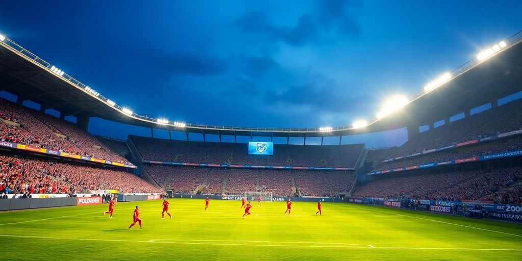 Players on a soccer field during an MLS match.