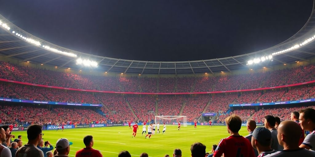 Fans cheering at a Major League Soccer game.