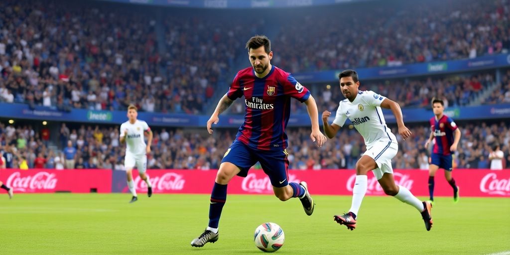 Lionel Messi dribbling the ball during Inter Miami match.