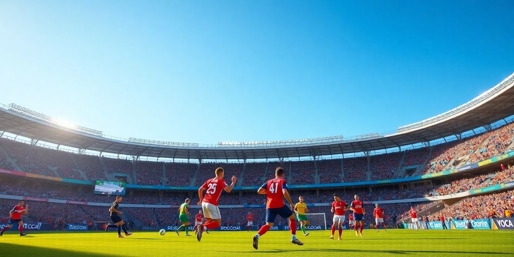 Soccer players in action during a Major League match.