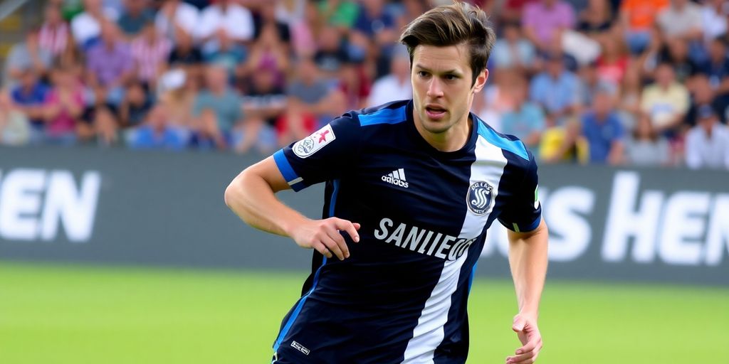 Anders Dreyer in action for San Diego FC on the field.