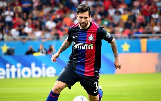 Lionel Messi dribbling the ball for Inter Miami.