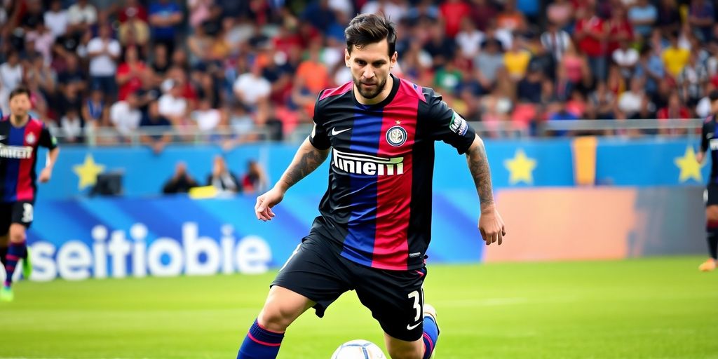 Lionel Messi dribbling the ball for Inter Miami.