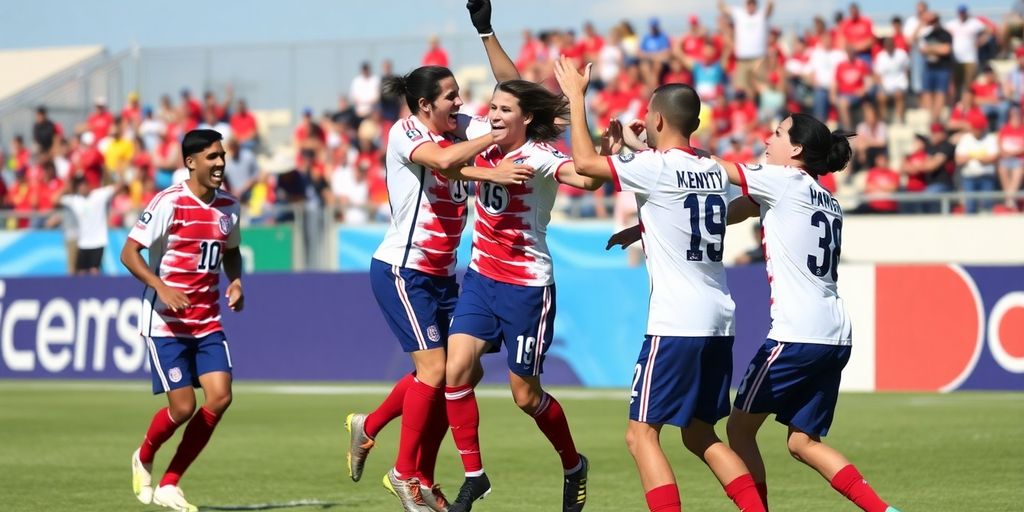 USMNT players celebrating a goal in January camp.