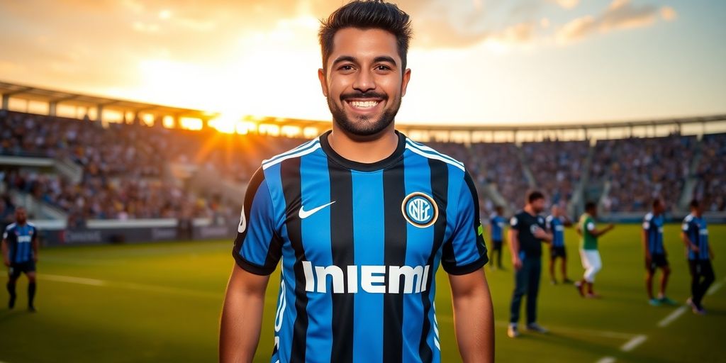 Tadeo Allende in Inter Miami jersey on soccer field.