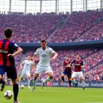 Soccer players in action during a thrilling game.