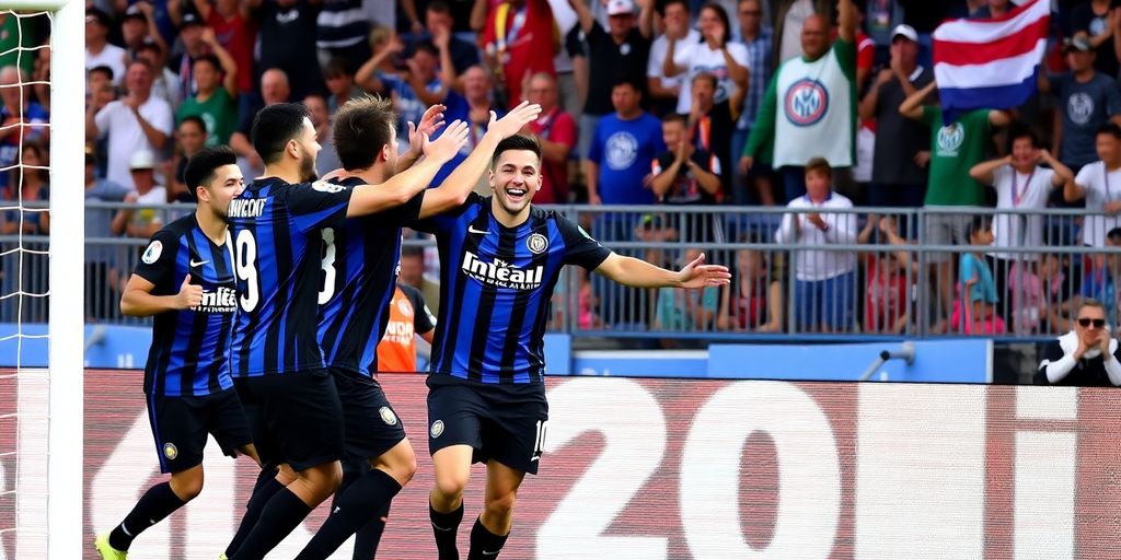 Inter Miami players celebrating a goal against Club América.