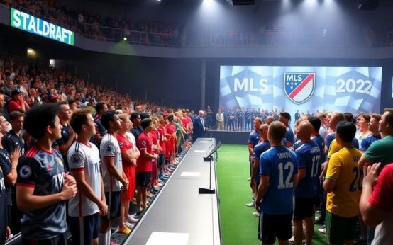 Players and fans at the 2025 MLS SuperDraft event.