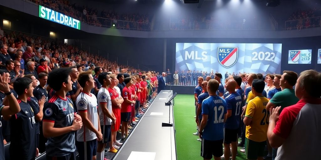 Players and fans at the 2025 MLS SuperDraft event.