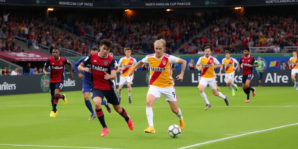 MLS teams competing energetically in North American cup games.