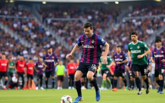 Lionel Messi playing for Inter Miami in preseason match.