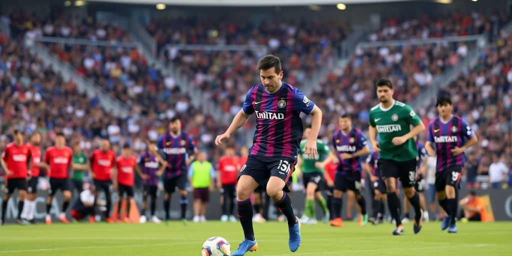 Lionel Messi playing for Inter Miami in preseason match.