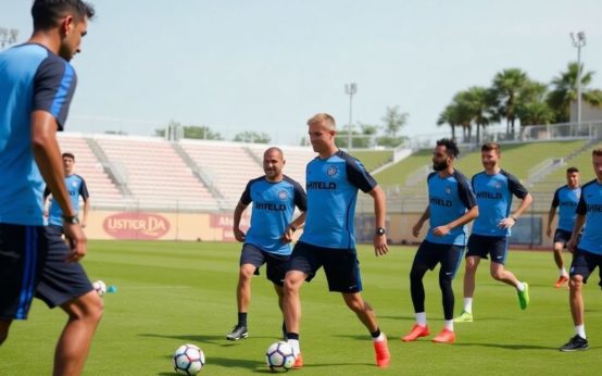 Inter Miami players training with new coach Javier Mascherano.