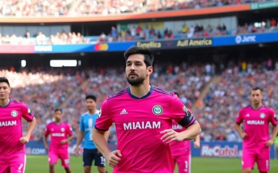 Messi playing for Inter Miami against Club América.