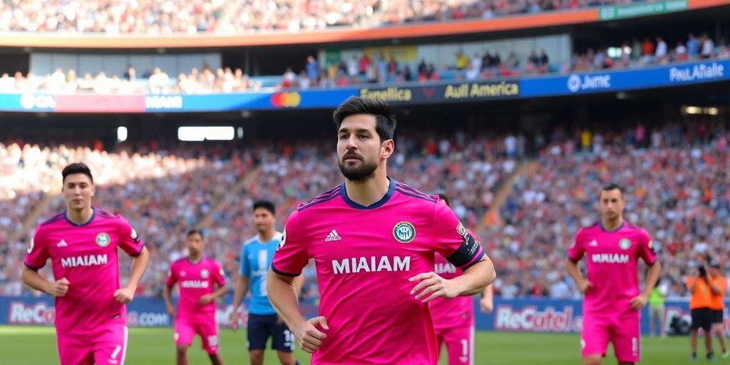 Messi playing for Inter Miami against Club América.