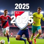 Exciting soccer action with players in MLS jerseys.