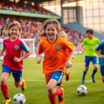 Young soccer players in action during MLS NEXT Pro match.