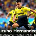 Cucho Hernández in action during a match for Columbus Crew.