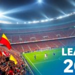 Exciting soccer match with fans and players in action.